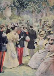 Kerti parti az Elysee-ben, illusztráció a "Le Petit Journal"-ból, 1895. július 21.